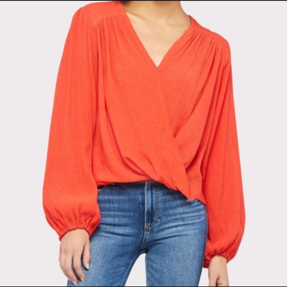 NWT Free People Check on it Wrap Top In Flame